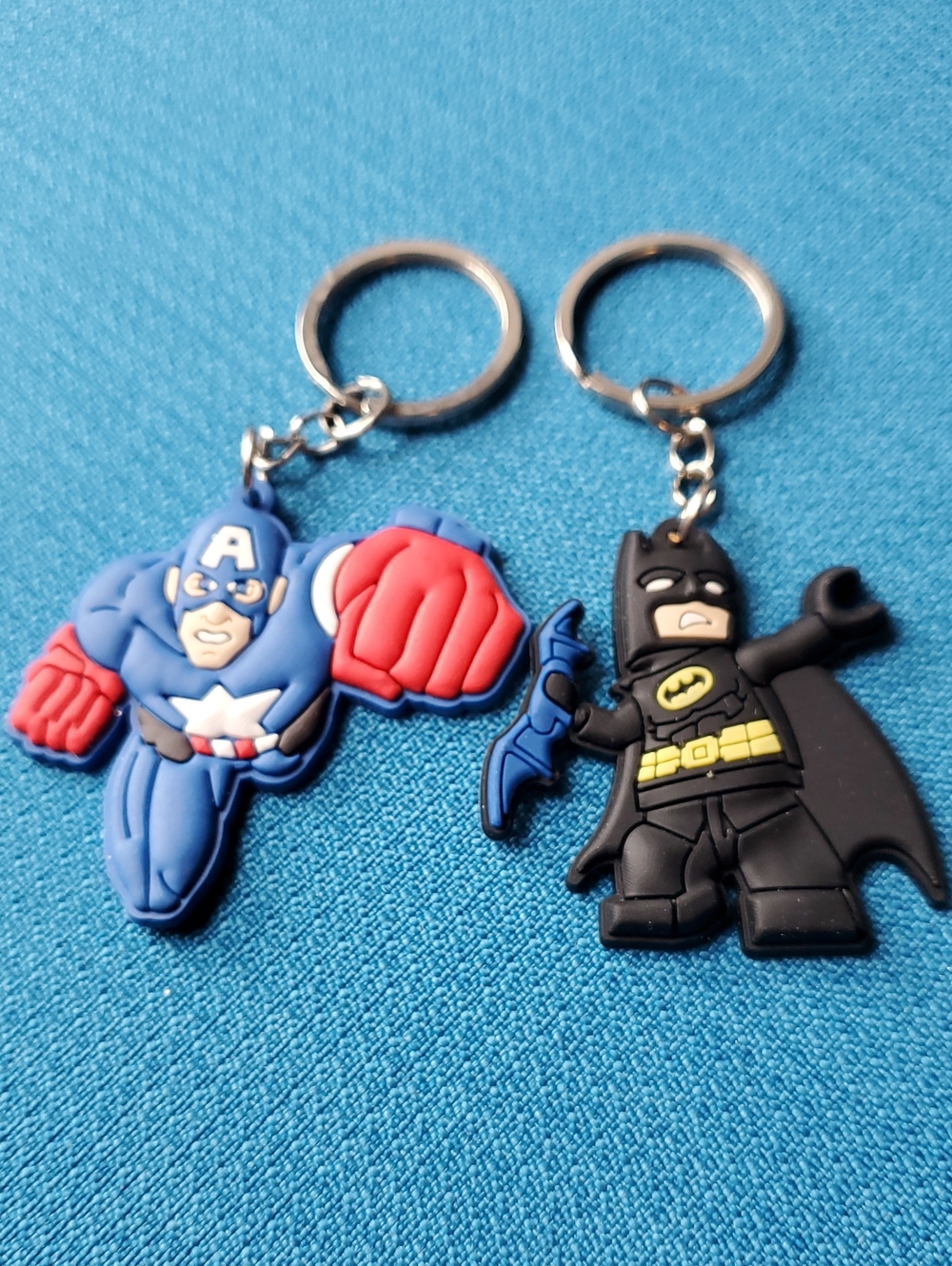 Superhero Kids Keychain Duo - Blue, Black, Red